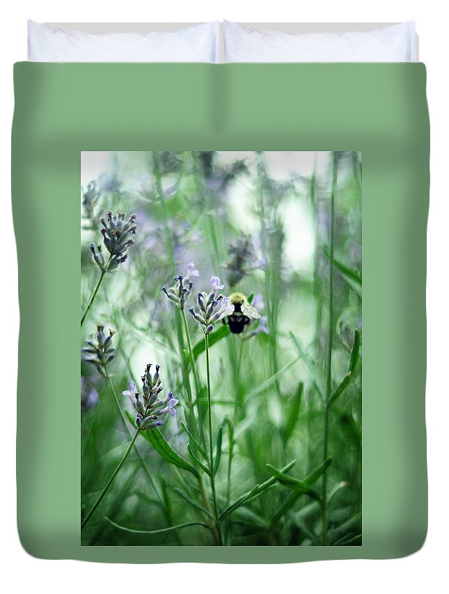 Lavender Duvet Cover featuring the photograph Lavender Blue by Rebecca Sherman