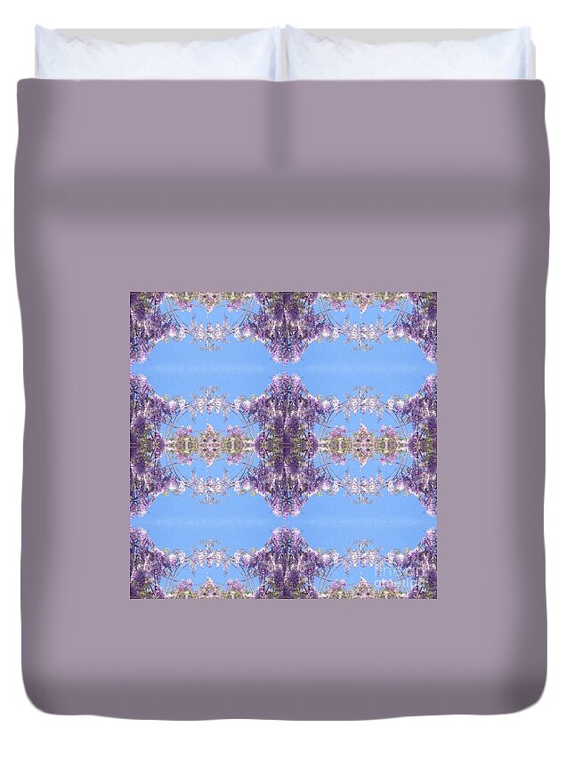 Lavender Duvet Cover featuring the photograph Lavender Loops by Nora Boghossian