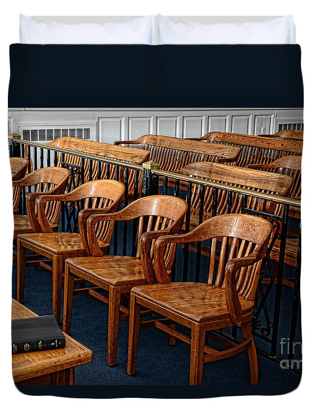 Paul Ward Duvet Cover featuring the photograph Lawyer - The Courtroom by Paul Ward