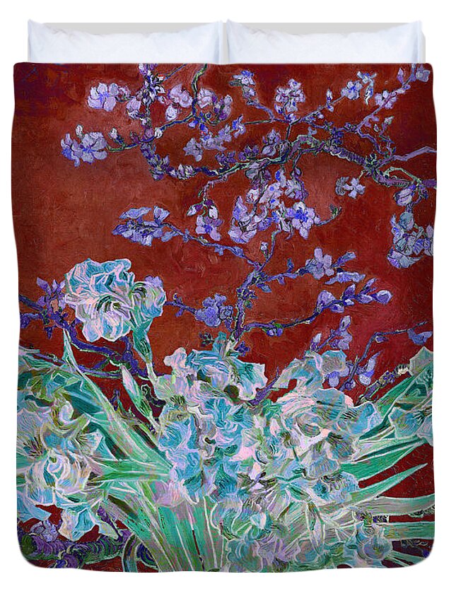 Postmodernism Duvet Cover featuring the digital art Layered 5 van Gogh by David Bridburg