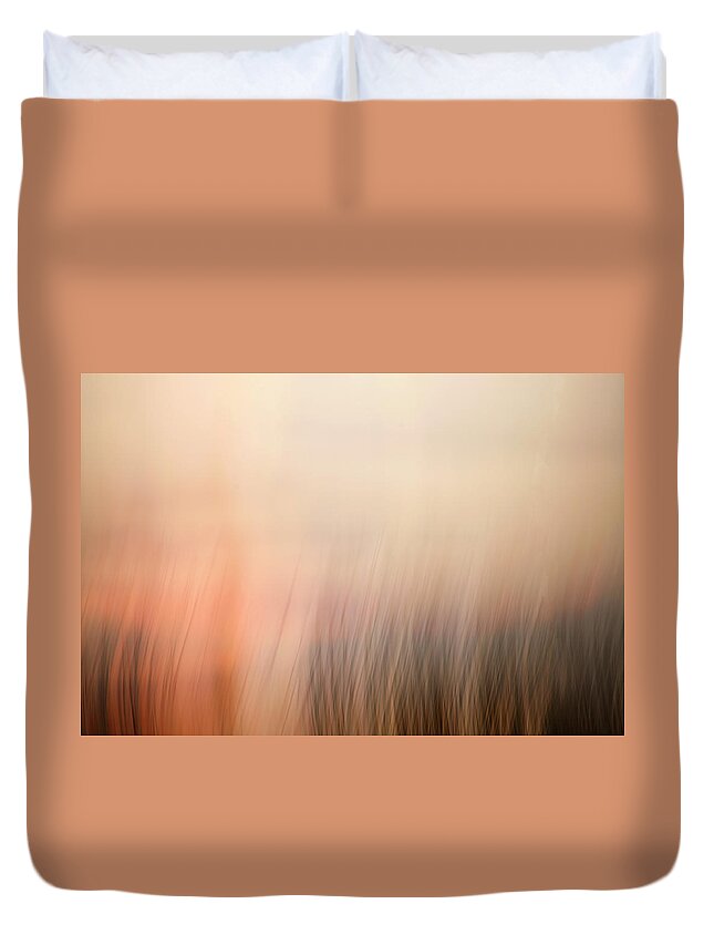 Abstract Expressionism Duvet Cover featuring the photograph Laying Low at Sunrise by Marilyn Hunt
