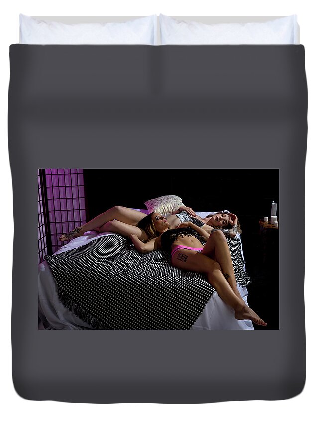 Lazy Day Duvet Cover featuring the photograph Lazy Day by La Bella Vita Boudoir