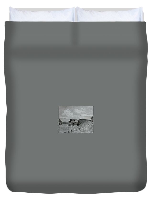 Barns Duvet Cover featuring the drawing Lazy Days by Tony Clark