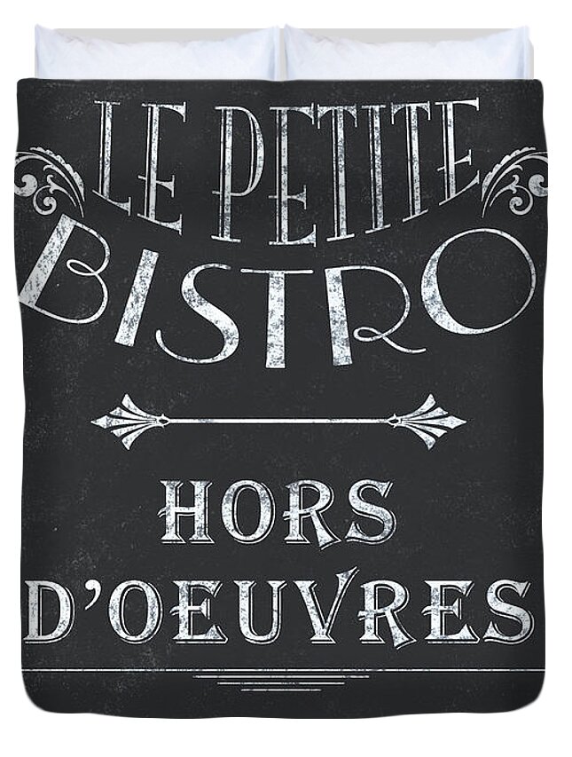 Cafe Duvet Cover featuring the painting Le Petite Bistro 1 by Debbie DeWitt