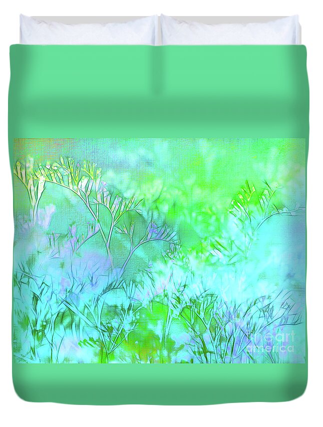 Leaves Duvet Cover featuring the photograph Leaf Dance by Judi Bagwell