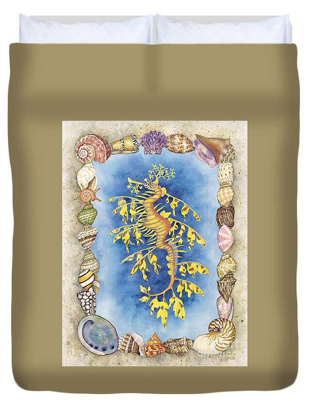 Leafy Sea Dragon Duvet Cover featuring the painting Leafy Sea Dragon by Lucy Arnold