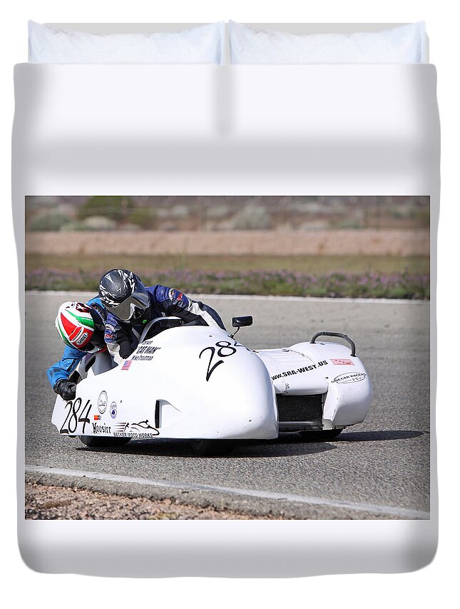 Side Car Duvet Cover featuring the photograph Leaning by Shoal Hollingsworth
