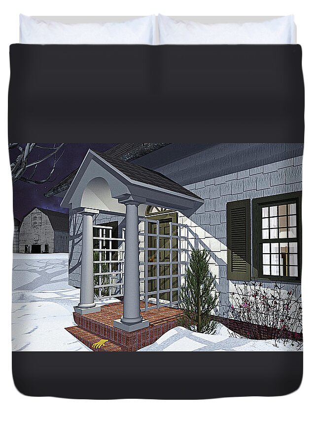 Porch Duvet Cover featuring the photograph Leave the Porch Light On by Peter J Sucy