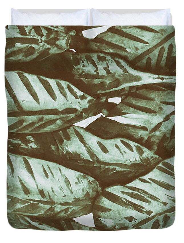 Leaves Duvet Cover featuring the photograph Leaves No. 3-1 by Sandy Taylor