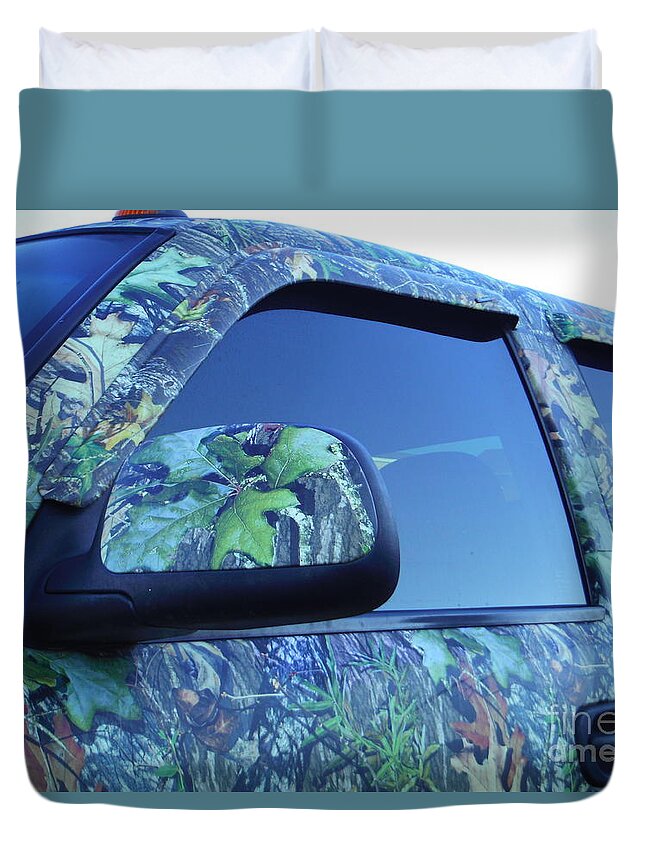 Leaves Truck Duvet Cover featuring the photograph Leaves Truck by Paddy Shaffer