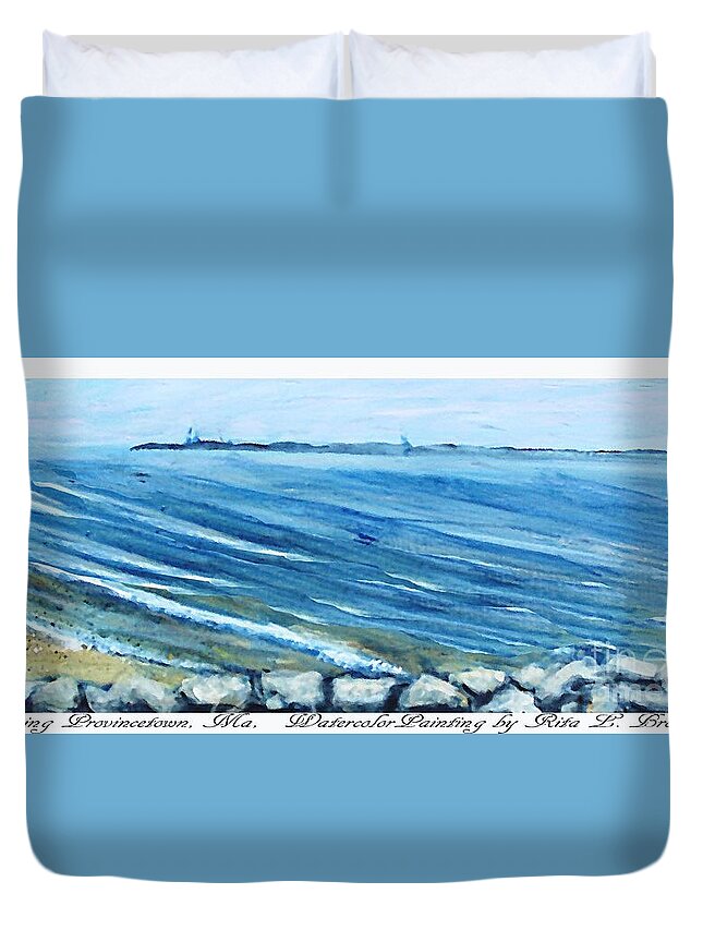 Provincetown Duvet Cover featuring the painting Leaving Provincetown by Rita Brown
