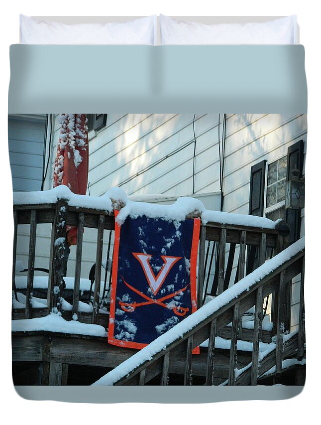 Back Porch Duvet Cover featuring the photograph HOMETOWN Series - Left out by Arlane Crump