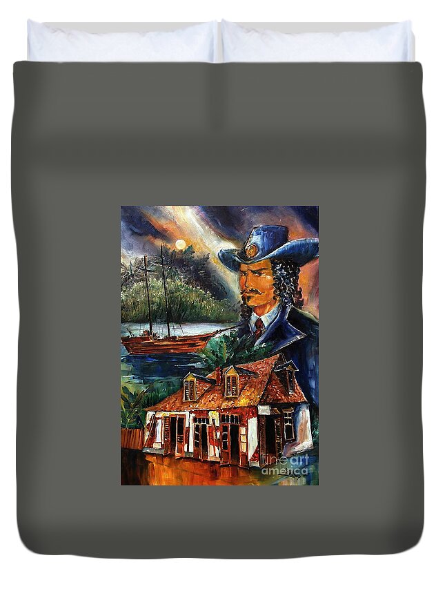 New Orleans Duvet Cover featuring the painting Legend of Jean Lafitte by Diane Millsap
