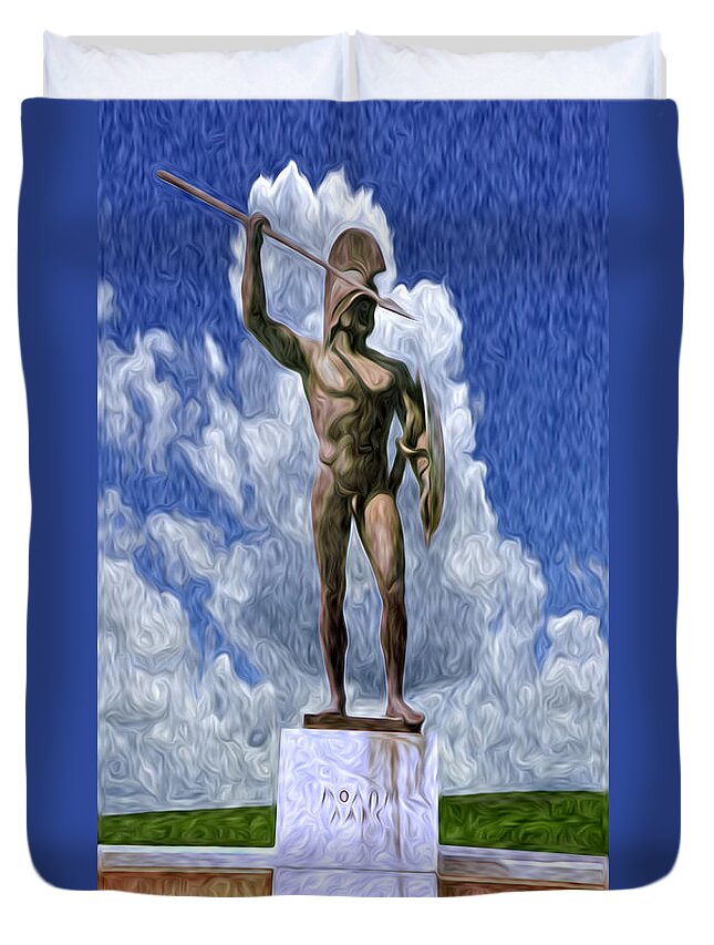 Leonidas Duvet Cover featuring the photograph Leonidas at Thermopylae ver 1 by Larry Mulvehill