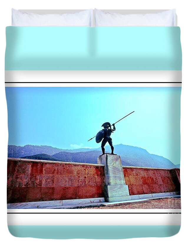 Leonidas Duvet Cover featuring the photograph Leonidas at Thermopylae ver 7 by Larry Mulvehill