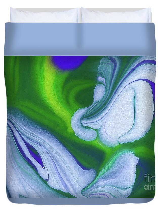 Abstract Duvet Cover featuring the painting Let Me Be by Patti Schulze