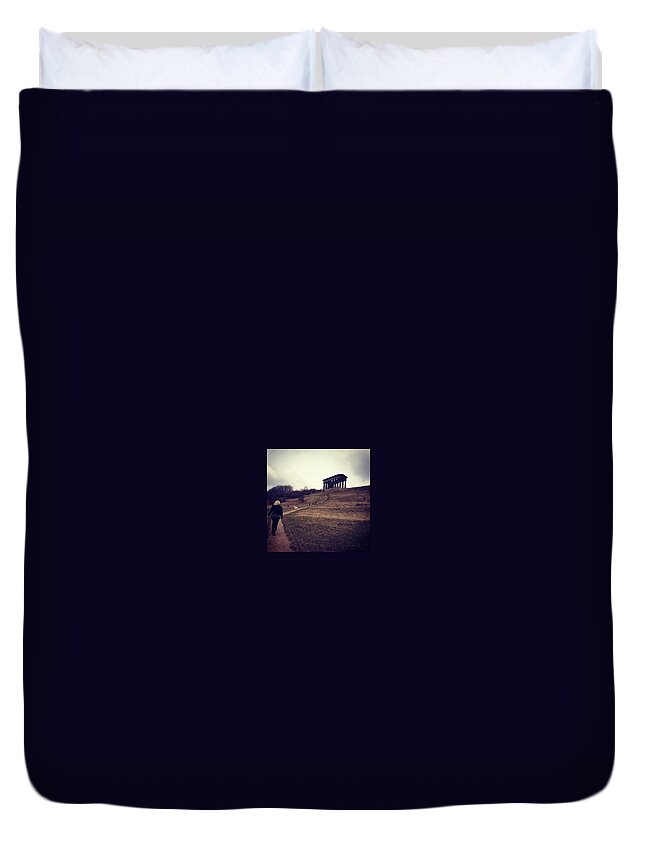 Penshaw Duvet Cover featuring the photograph Penshaw Monument by Buntys Boutique