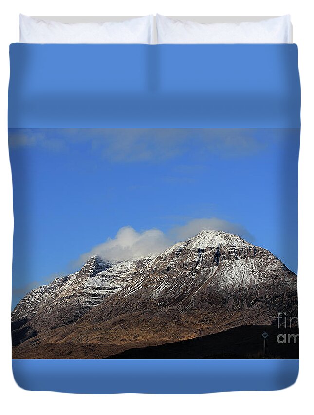 Liathach Duvet Cover featuring the photograph Liathach in Winter by Maria Gaellman