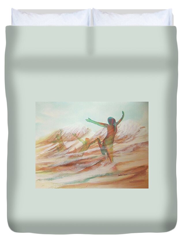 Watercolor Landscape Duvet Cover featuring the painting Life Transcendent by Debbie Lewis