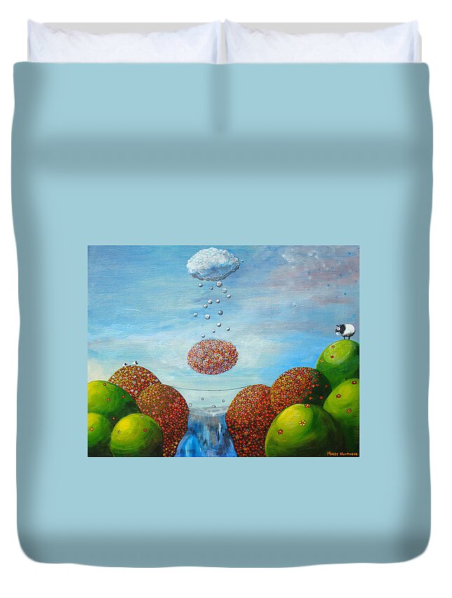  Duvet Cover featuring the painting Life's Path by Mindy Huntress