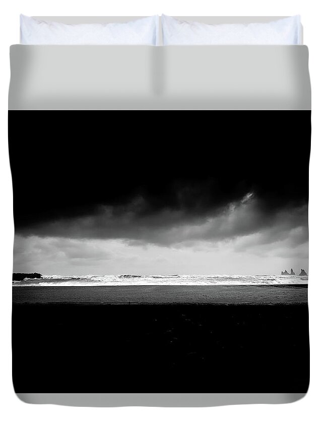 Black And White Duvet Cover featuring the photograph Light Breaking by Philippe Sainte-Laudy