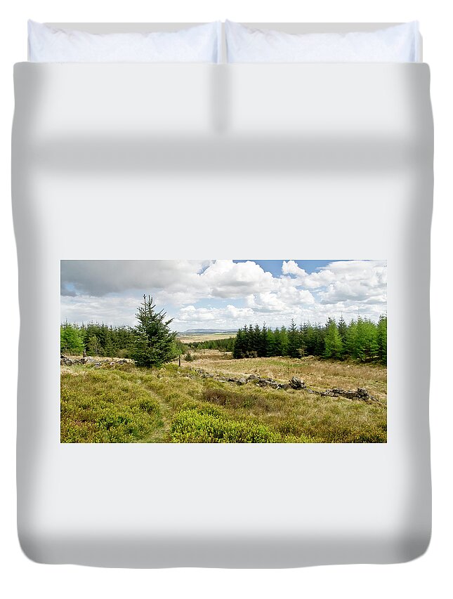 Forest Duvet Cover featuring the photograph Light day in the forest near Wilsontown by Elena Perelman