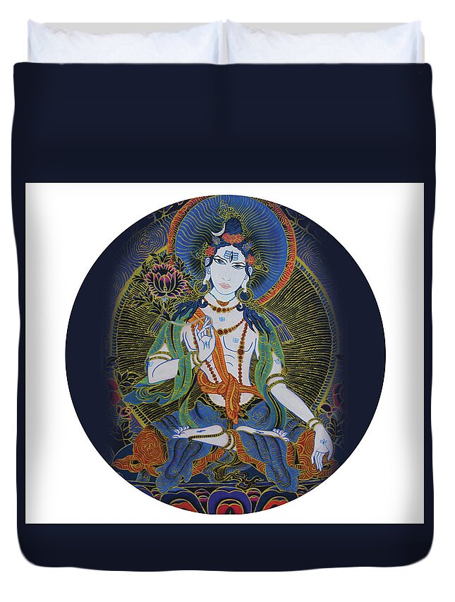 Spirituality Duvet Cover featuring the painting Light giving Shiva by Guruji Aruneshvar Paris Art Curator Katrin Suter
