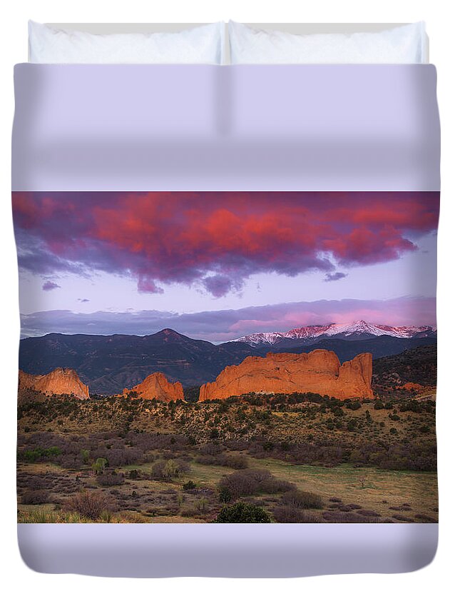 Colorado Duvet Cover featuring the photograph Light of the Sun by Tim Reaves