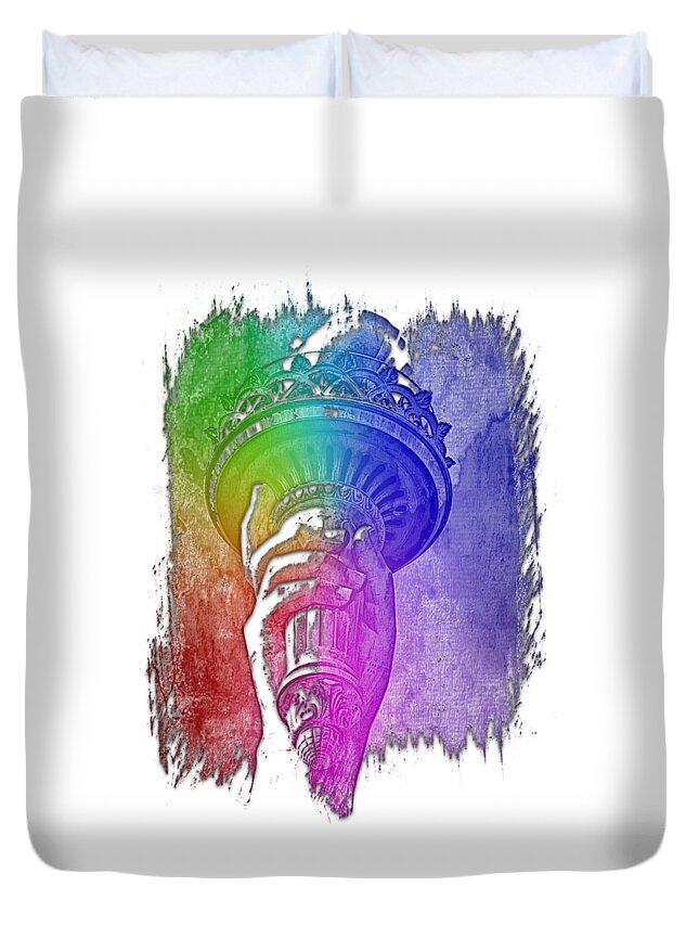 Cool Duvet Cover featuring the photograph Light The Path Cool Rainbow 3 Dimensional by DiDesigns Graphics