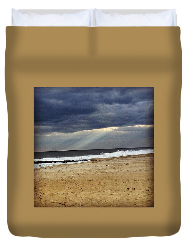 Ocean Duvet Cover featuring the photograph Light Through the Ocean Storm by Vic Ritchey