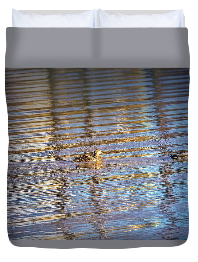 Duck.ducks Duvet Cover featuring the photograph Lightened #g0 by Leif Sohlman