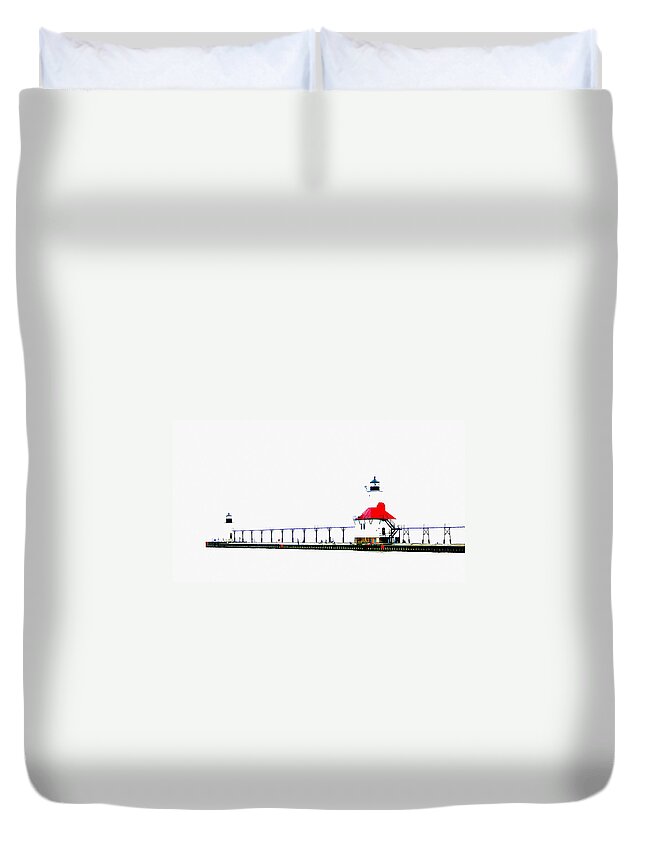 Lighthouse Duvet Cover featuring the photograph Lighthouse by Julie Lueders 