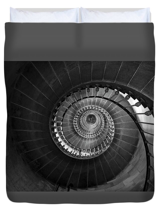 Spiral Duvet Cover featuring the photograph Lighthouse Spiral Staircase by Gigi Ebert