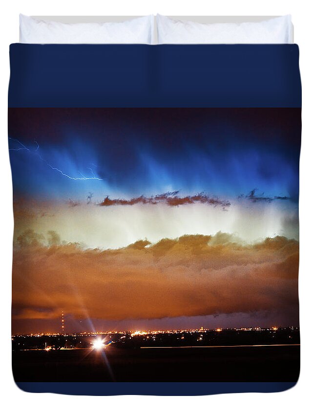bo Insogna Duvet Cover featuring the photograph Lightning Cloud Burst Boulder County Colorado IM34 by James BO Insogna