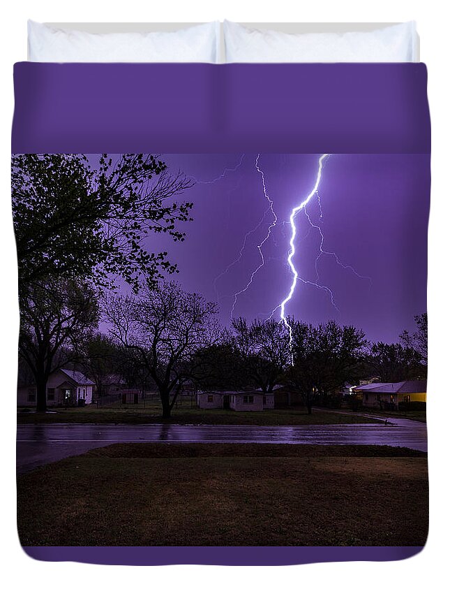 Jay Stockhaus Duvet Cover featuring the photograph Lightning by Jay Stockhaus