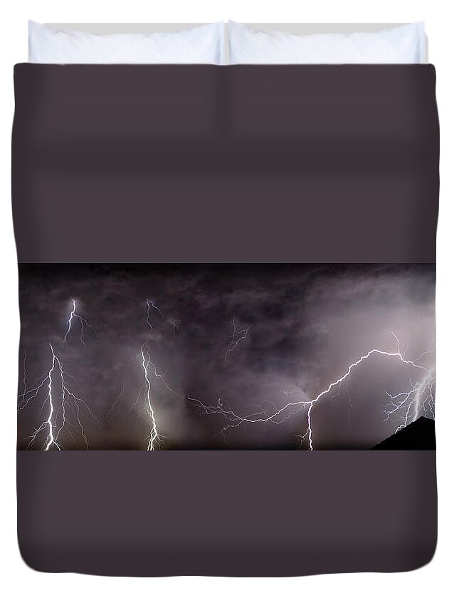 Lightning Duvet Cover featuring the photograph Lightning Over Perris by Anthony Jones