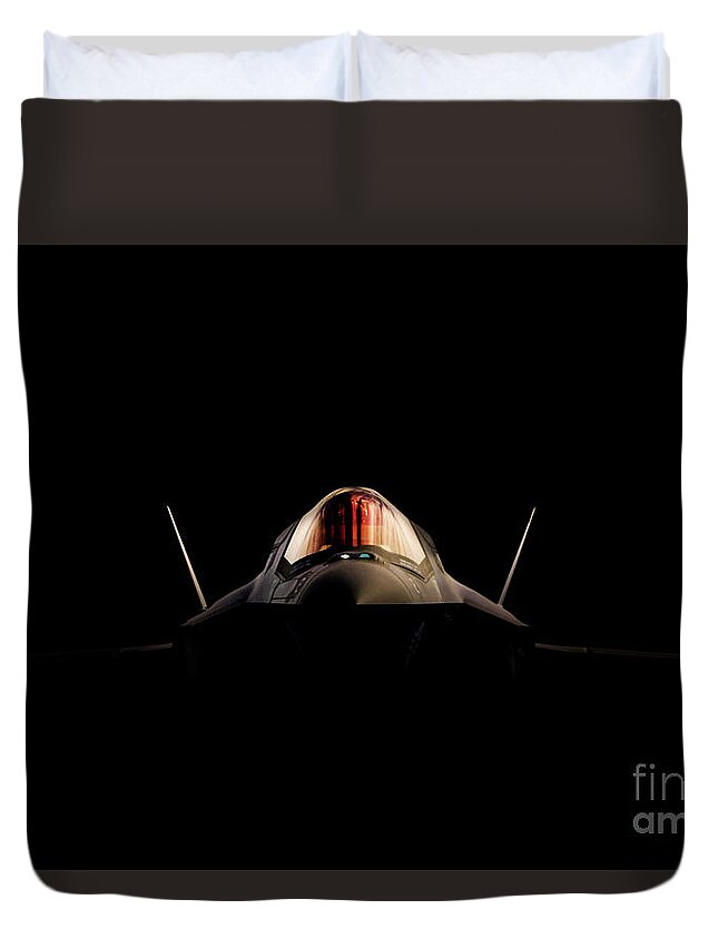 F35 Lightning Duvet Cover featuring the digital art Lightning Shadows by Airpower Art