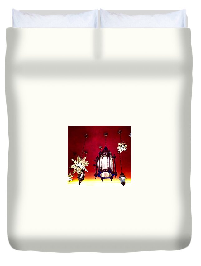 Lights Duvet Cover featuring the photograph Lights by Denise Railey