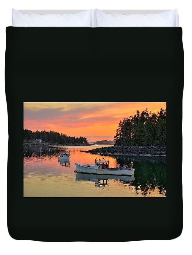 Sunset Duvet Cover featuring the photograph Like A Rolling River by Jeff Cooper