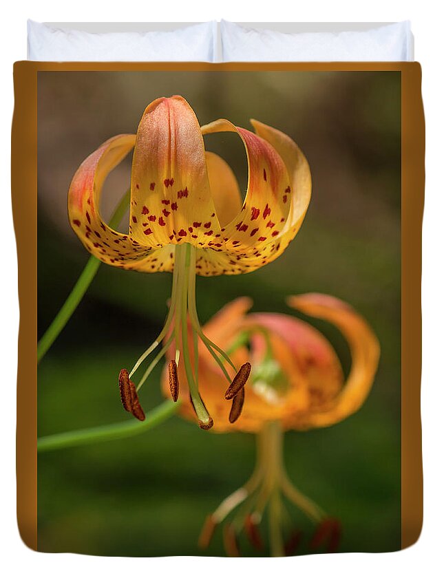 Flowers Duvet Cover featuring the photograph Lilies in the Woods by Bruce Frye