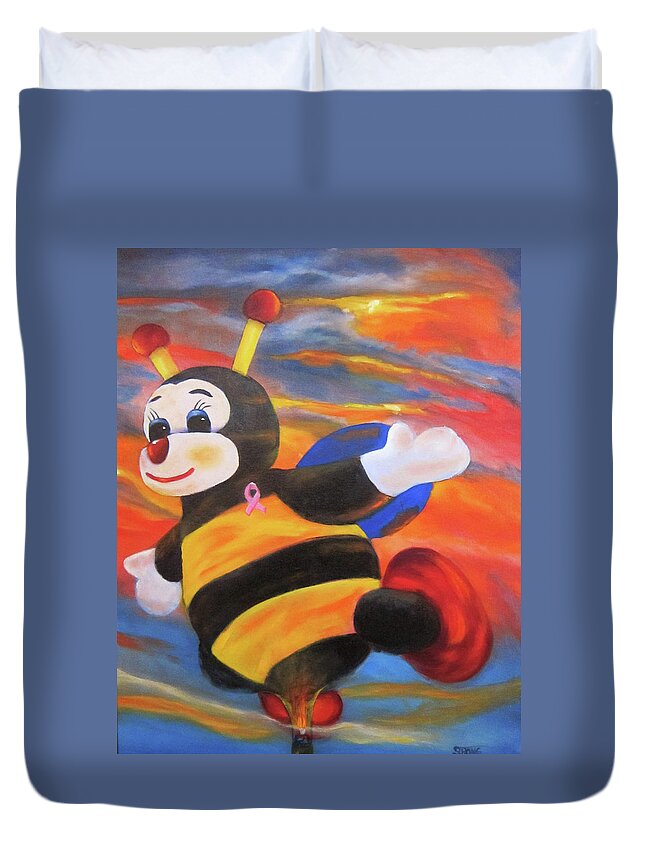 Hot Air Balloon Duvet Cover featuring the painting Lilly by Sherry Strong