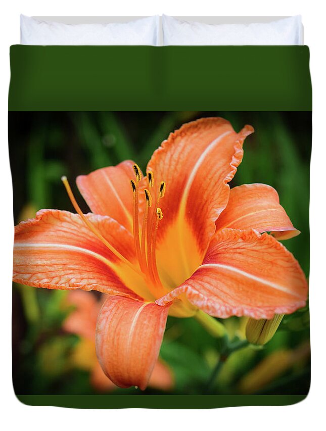 Flower Duvet Cover featuring the photograph Lily by Nicole Lloyd