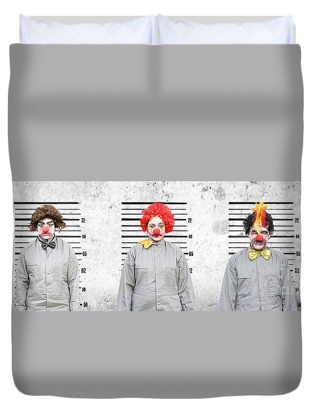 Clowns Duvet Cover featuring the photograph Line Up Of The Usual Suspects by Jorgo Photography