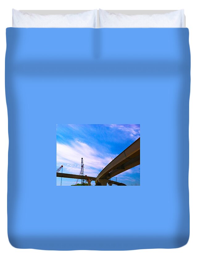 Jamie Lynn Gabrich Duvet Cover featuring the photograph Lineing The Sky by JamieLynn Warber