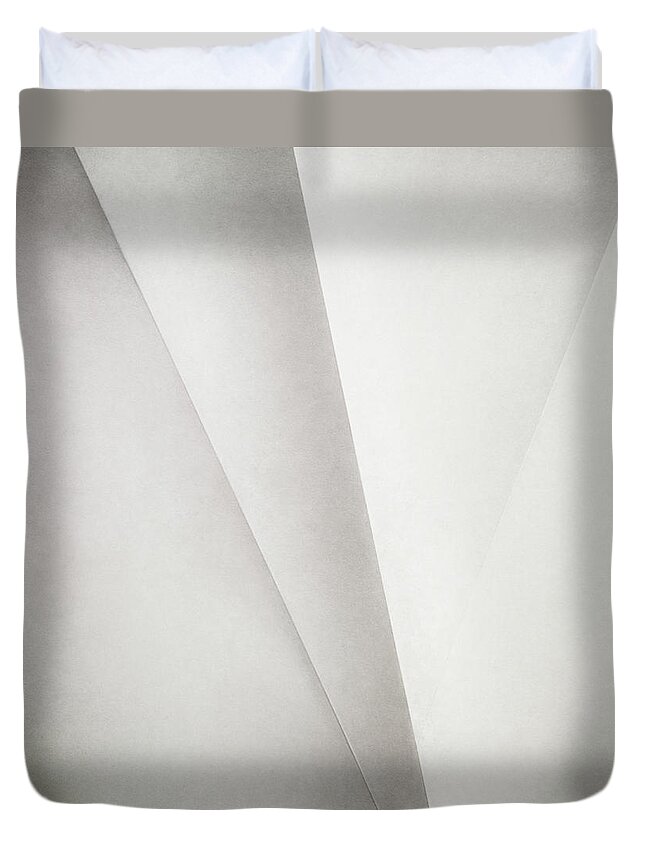 Abstract Duvet Cover featuring the photograph Lines on Paper by Scott Norris