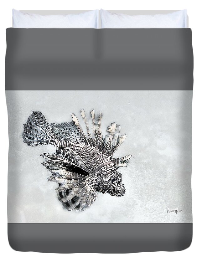 Fish Duvet Cover featuring the photograph Lionfish by Russ Harris