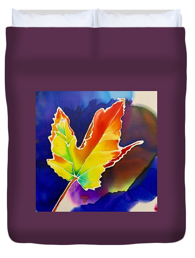 Landscape Detail Duvet Cover featuring the painting Liquid Amber by Barbara Pease