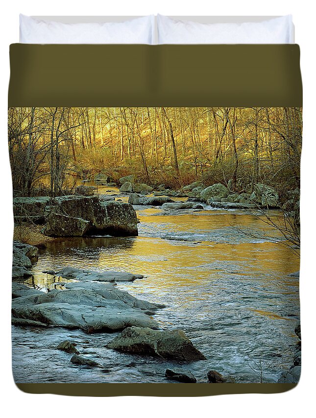 2016 Duvet Cover featuring the photograph Liquid Gold by Robert Charity