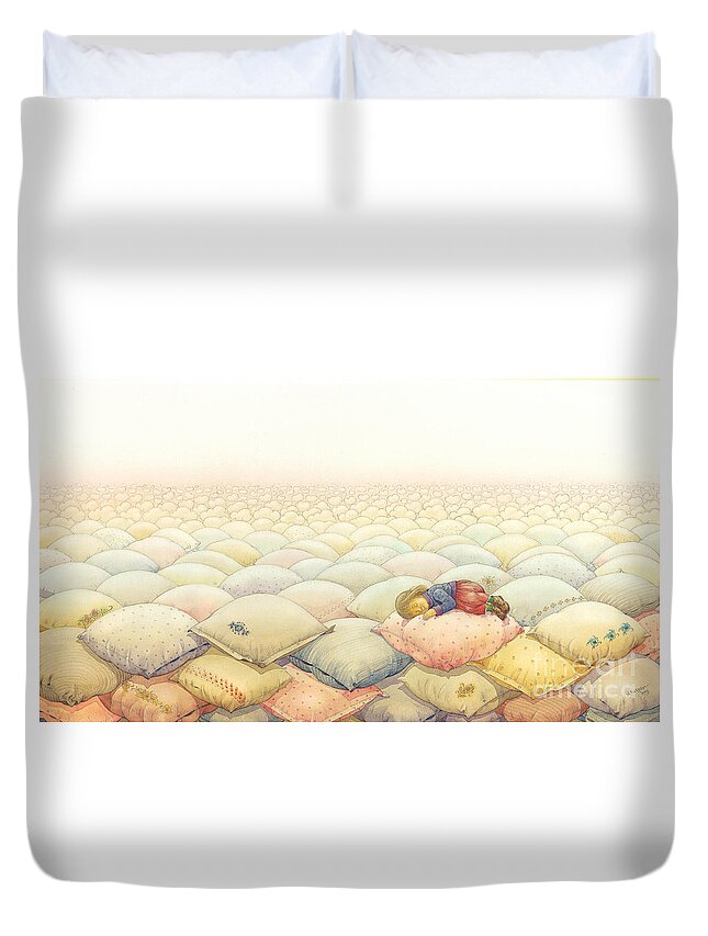 Sleep Duvet Cover featuring the painting Dream Valley by Kestutis Kasparavicius