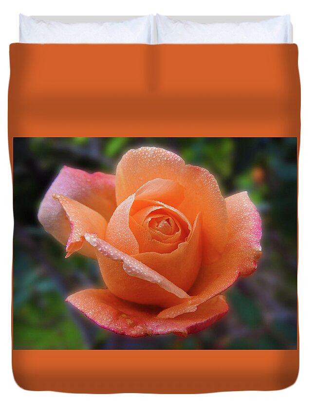 Flower Duvet Cover featuring the photograph Little Goldie by Mark Blauhoefer